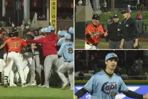 Minor league teams fight in a bench-clearing altercation