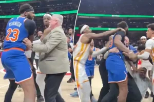 Mitchell Robinson feels overwhelmed after chaotic Hawks brawl and shares inappropriate post.
