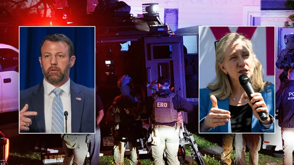 Mullin claims Gov Spanberger is making DHS actions illegal while detaining a migrant in VA.