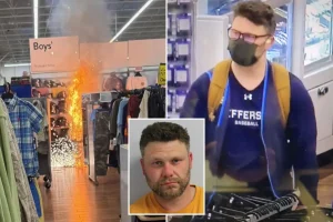 New Jersey resident Anthony Rhodes taken into custody for using fireworks to ignite a fire during a jewelry theft at a Maryland Walmart.