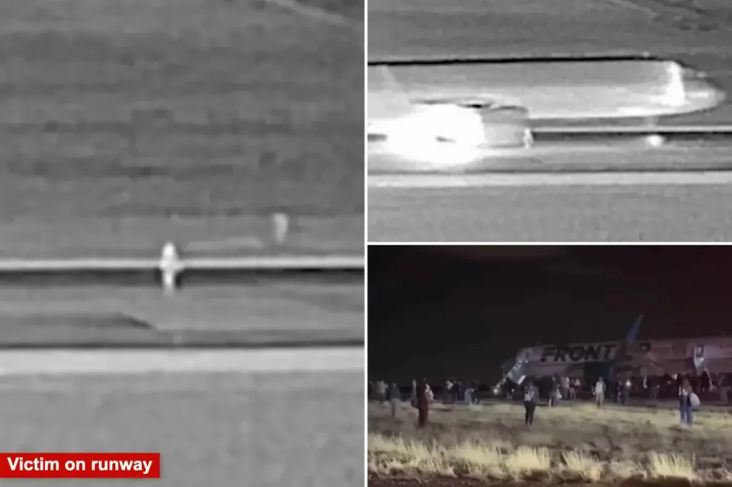 New video shows moment Frontier Airlines plane hits person on Denver runway