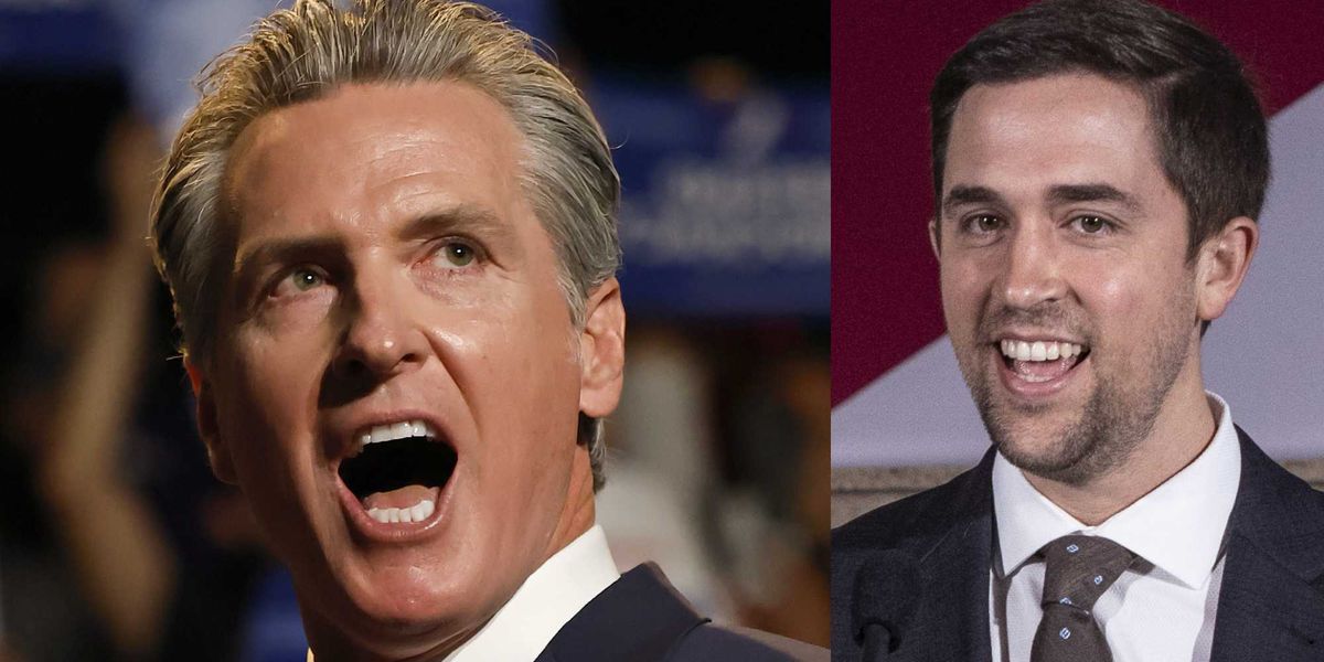 Newsom criticizes claims about inmates using his tablet program to exploit children, prompting a response from Christopher Rufo.
