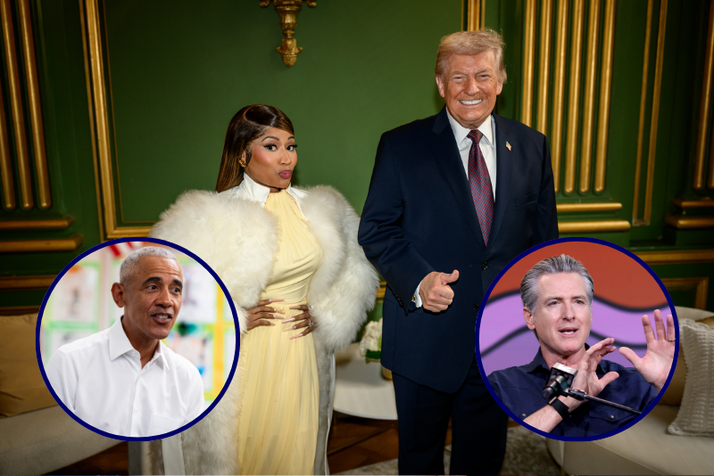 Nicki Minaj discusses how Newsom and Obama's policies influenced her shift toward MAGA.