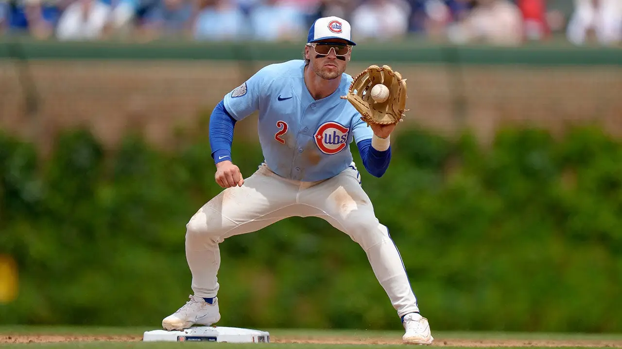 Nico Hoerner of the Cubs delivers an impressive between-the-legs throw in a memorable moment.