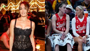 Nikki Bella, a WWE Hall of Famer, invites WNBA players Caitlin Clark and Sophie Cunningham to compete in a match