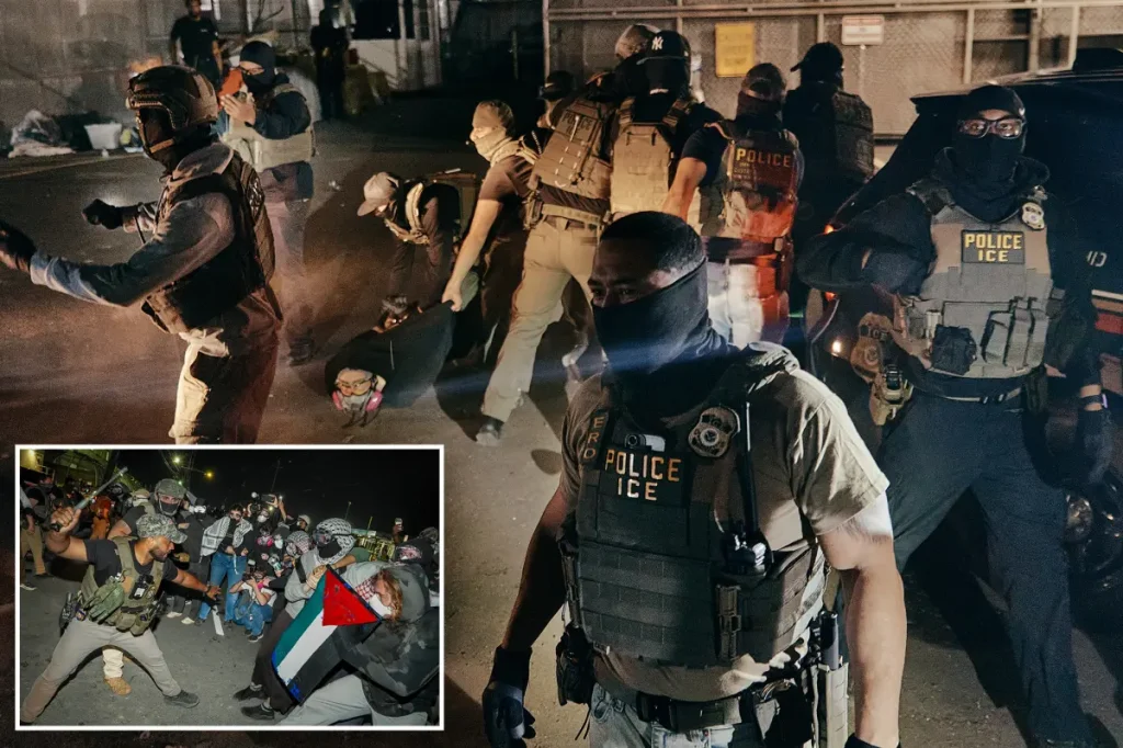 Opponents of ICE shout 'take up your weapons and end your life' at federal agents during intense Delaney Hall confrontation