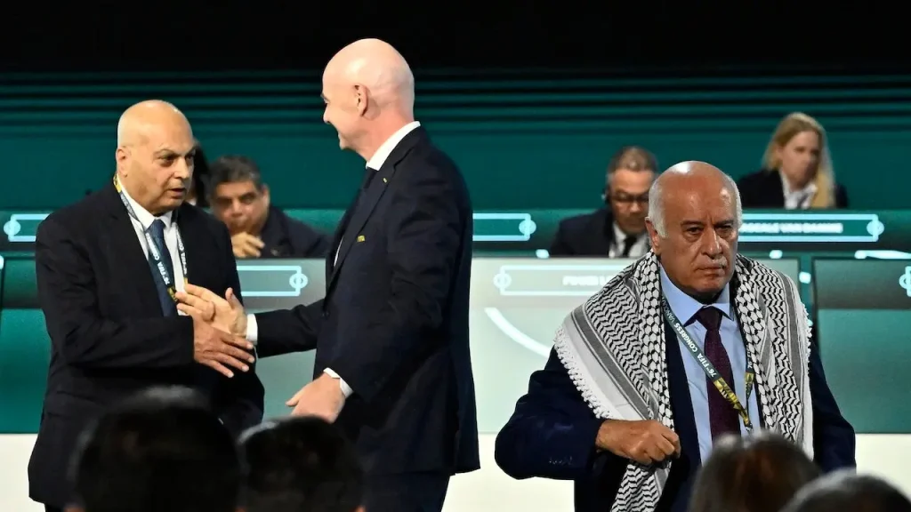 Palestinian FA's Rajoub declines handshake with Israel at FIFA Congress