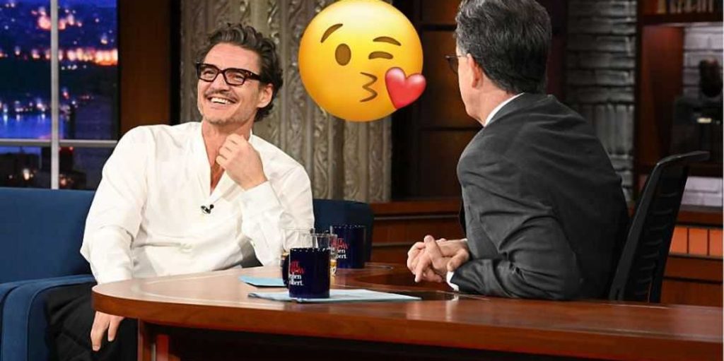 Pedro Pascal asks for a farewell kiss from departing 'Late Night' host Colbert