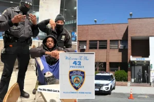Police face criticism for displaying signs associated with NYC's violent gang Mac Baller Brims.