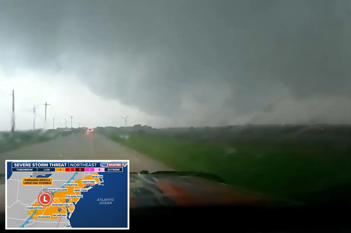 Powerful severe storms aim at 100 million people from Texas to Maine in the last phase of a multi-day danger