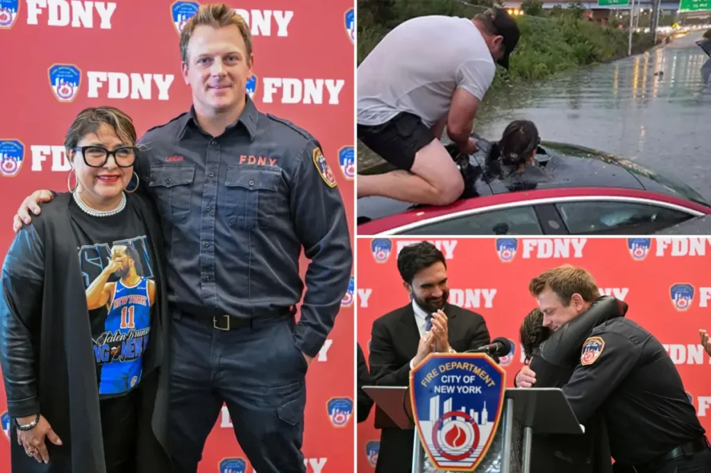 Principal in NYC stuck in car during flash flood meets the FDNY hero who rescued her