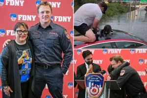 Principal in NYC stuck in car during flash flood meets the FDNY hero who rescued her