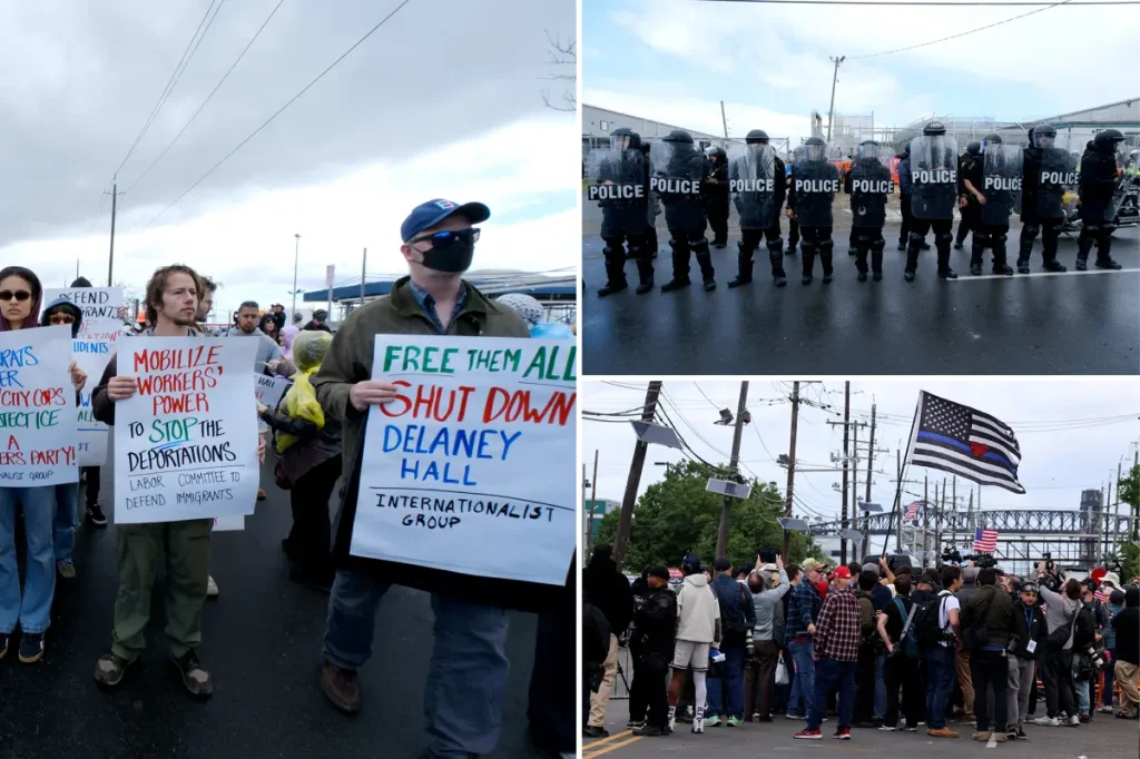 Protesters against ICE gathering money for protective equipment and military-style goggles
