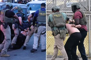 Protesters against ICE reportedly attacked federal agents with a chemical substance during a demonstration outside Newark's Delaney Hall