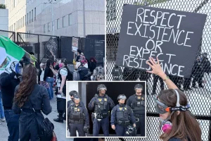 Protests on May Day increase in LA as activists gather at the federal building