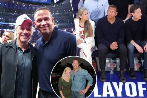 Recently single Alex Rodriguez celebrates Knicks' Game 2 victory