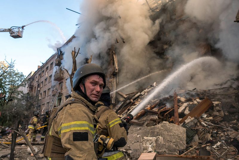 Russia deploys almost 700 aircraft in an overnight assault on the Kyiv area.
