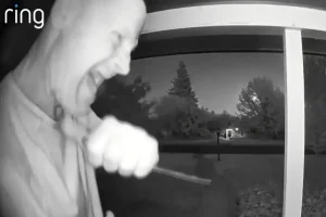 Security camera records man with a knife menacing Arden