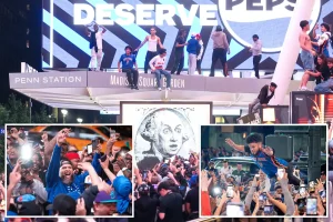 Six arrested as Knicks fans celebrate outside Madison Square Garden following historic playoff sweep