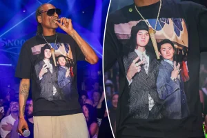 Snoop Dogg performs wearing a Shohei Ohtani and Yoshinobu Yamamoto shirt