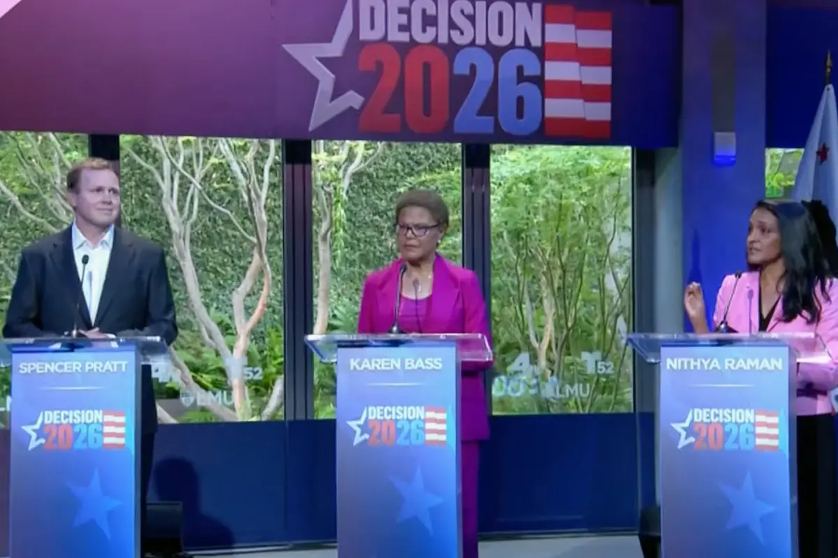 Spencer Pratt clashes over homelessness and living expenses in LA mayoral debate with Karen Bass and Nithya Raman