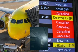 Spirit Airlines pilot said an emotional goodbye to passengers after the company revealed its shutdown.