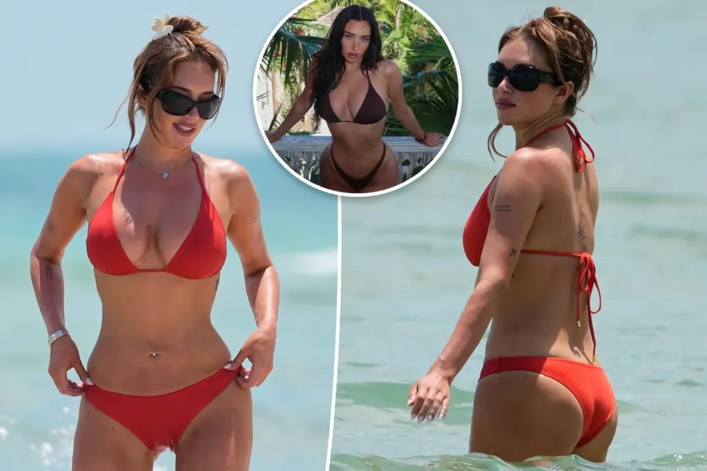 Stassie Karanikolaou, Kylie Jenner's close friend, displays her new figure in a bikini following her BBL reduction.