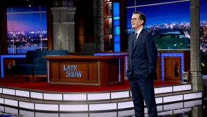 Stephen Colbert refrains from bringing up Trump in the star-filled finale of 'The Late Show'