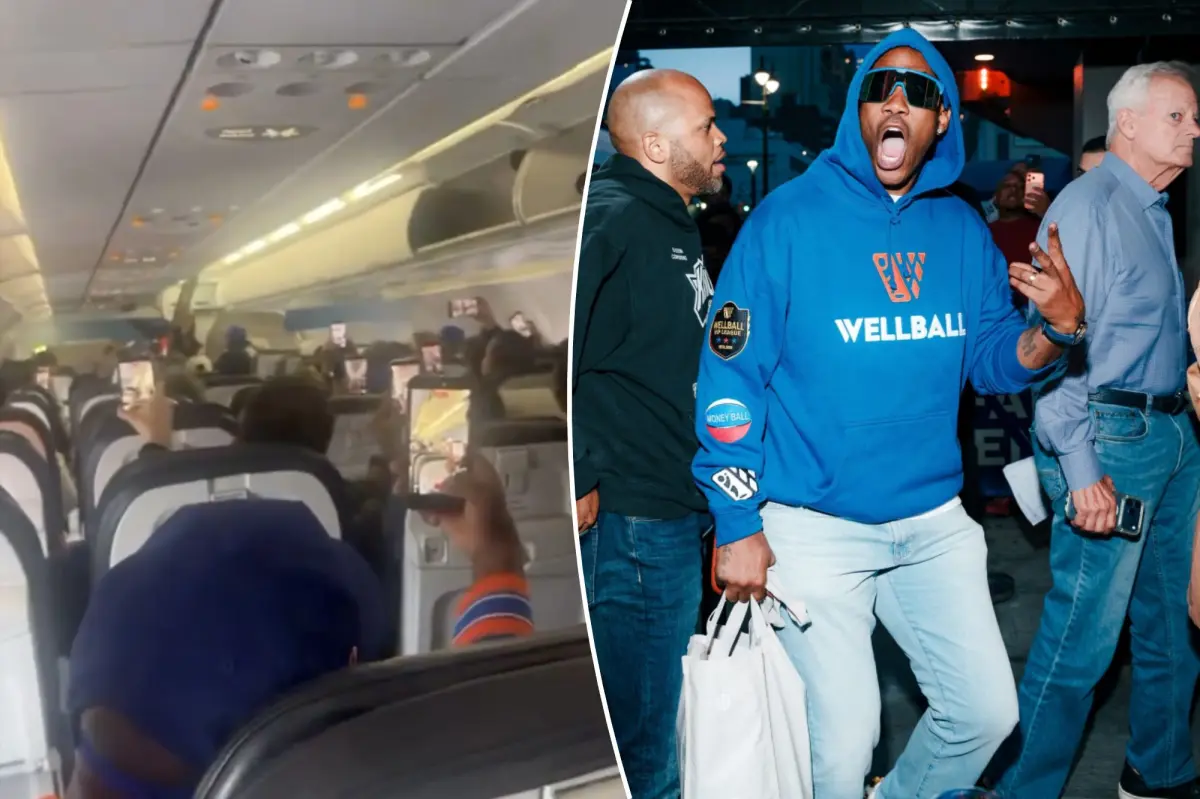 Stephon Marbury energizes a plane full of Knicks supporters heading to Game 4