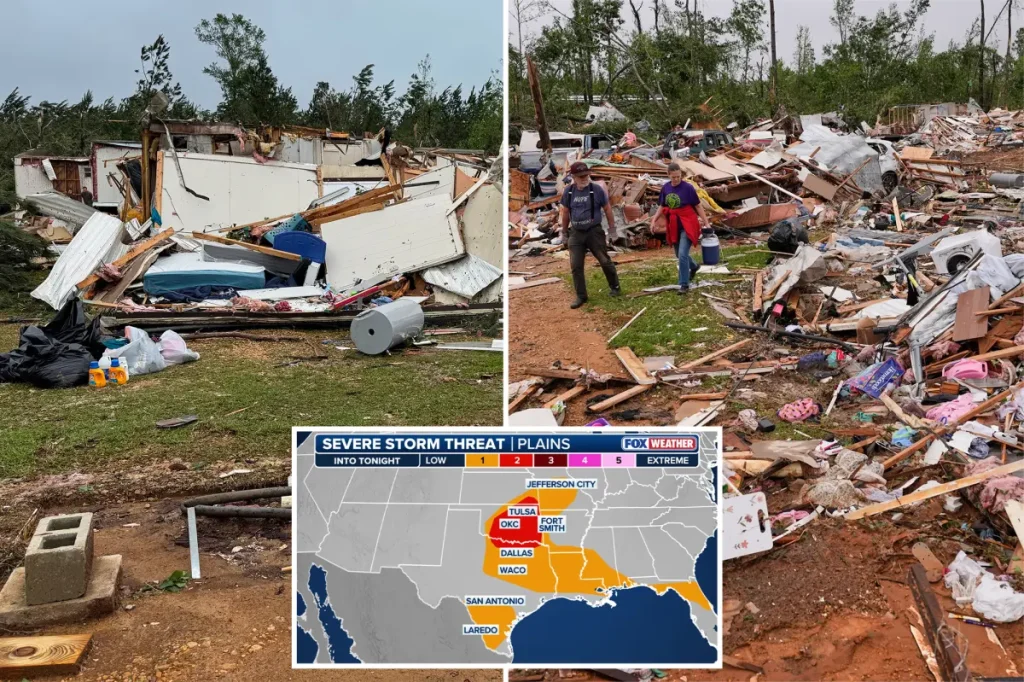 Strong thunderstorms featuring hail and destructive winds are set to hit the Plains leading up to Mother's Day, with a potential tornado risk.