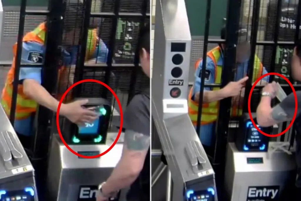 Subway officer employed to address fare evasion filmed accepting money to unlock gates