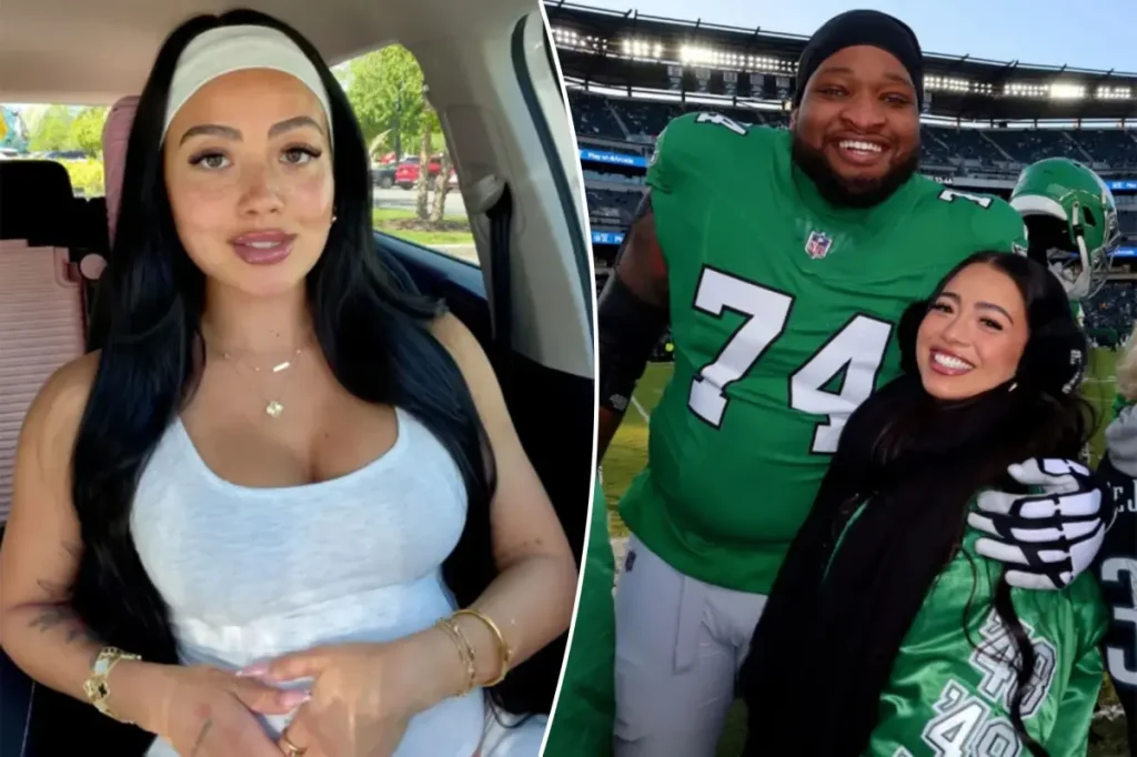 Super Bowl champion's ex-girlfriend claims he kicked her out while she was eight months pregnant.
