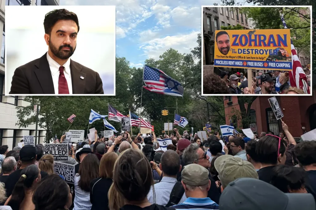 Supporters of Israel criticize Mamdani during intense protest outside Gracie Mansion