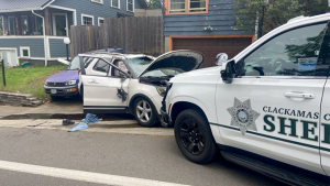 Suspect in Oregon burglary crashes SUV while fleeing from police and is arrested.