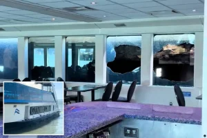 Terrifying moment crowded Alcatraz ferry crashes into San Francisco dock