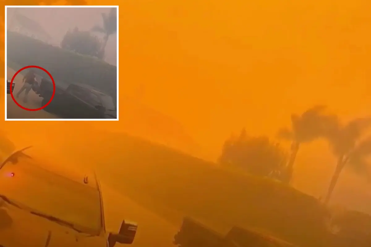 Terrifying scene as Sandy Fire forces homeowner to escape for her life: ‘like a tornado’