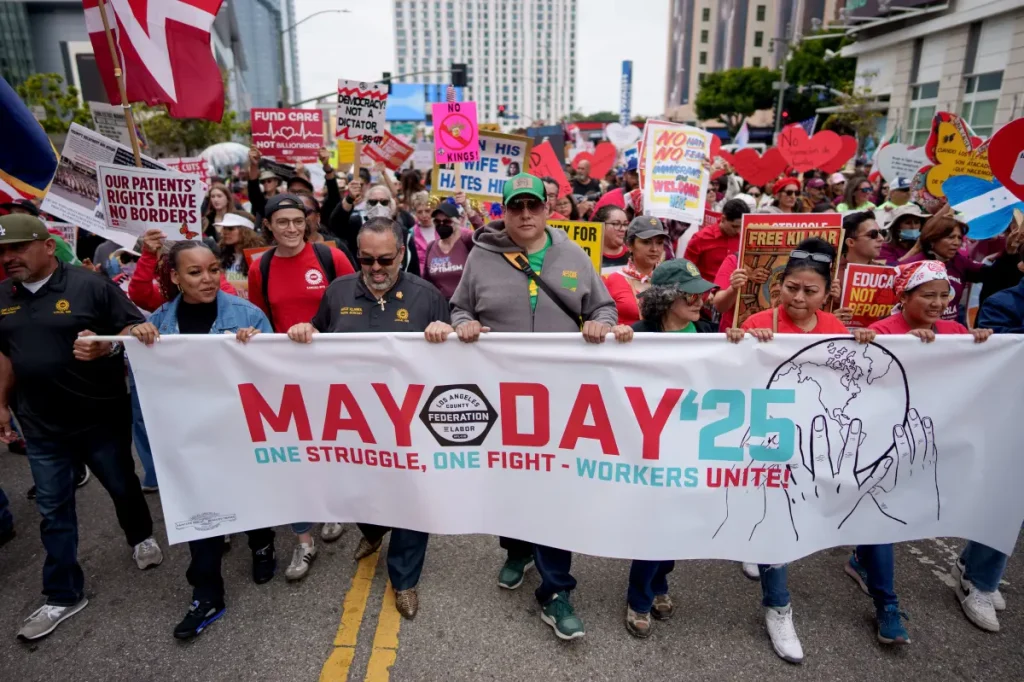 Thousands gather in LA for May Day