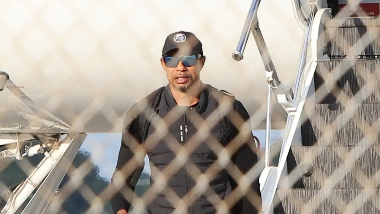 Tiger Woods seen arriving in Palm Beach following treatment in Switzerland