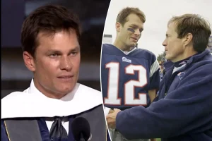 Tom Brady makes a remark about Bill Belichick in his Georgetown commencement address.