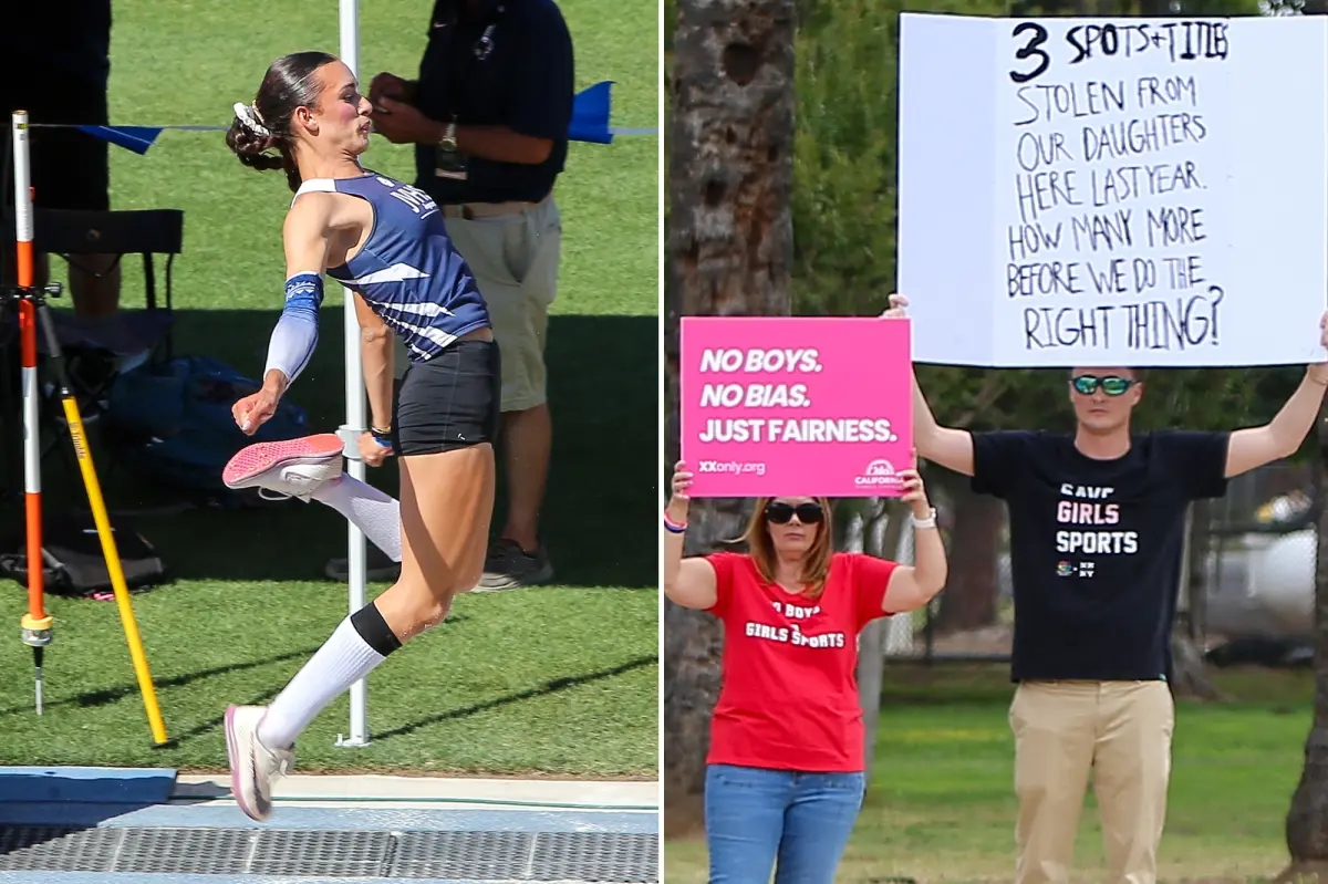 Trans track athlete AB Hernandez competes in state championships amid growing protests outside the stadium