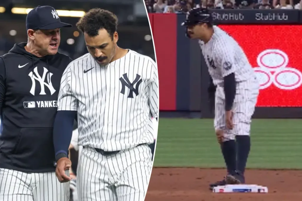 Trent Grisham leaves game due to left knee problem, adding to Yankees injury worries