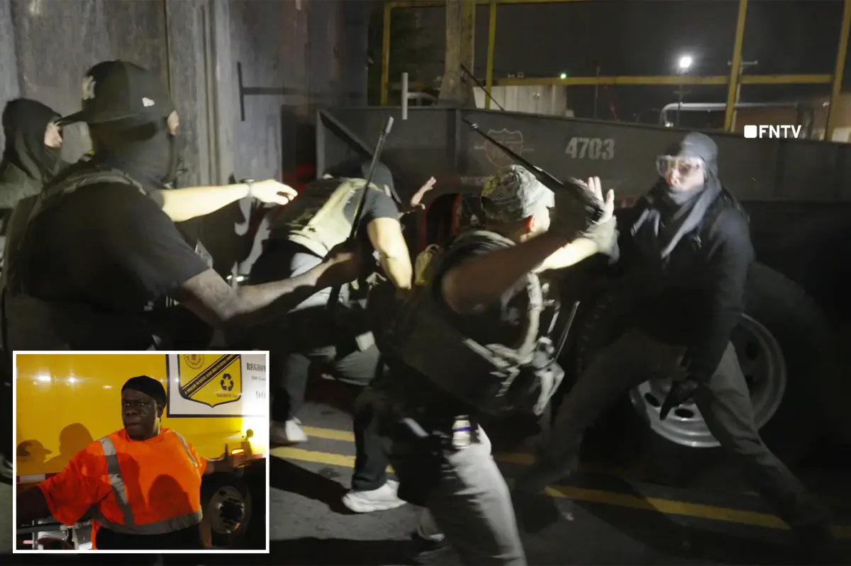 Truck driver confronts Delaney Hall anti-ICE protesters after they obstruct him from working — while Antifa confronts agents