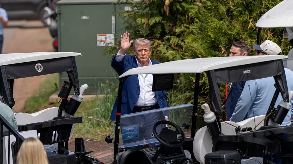 Trump attends LIV Golf event at his course in Sterling, Virginia