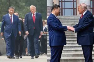 Trump behaves assertively while he and Xi display real fondness at a significant China summit, according to a body language expert.
