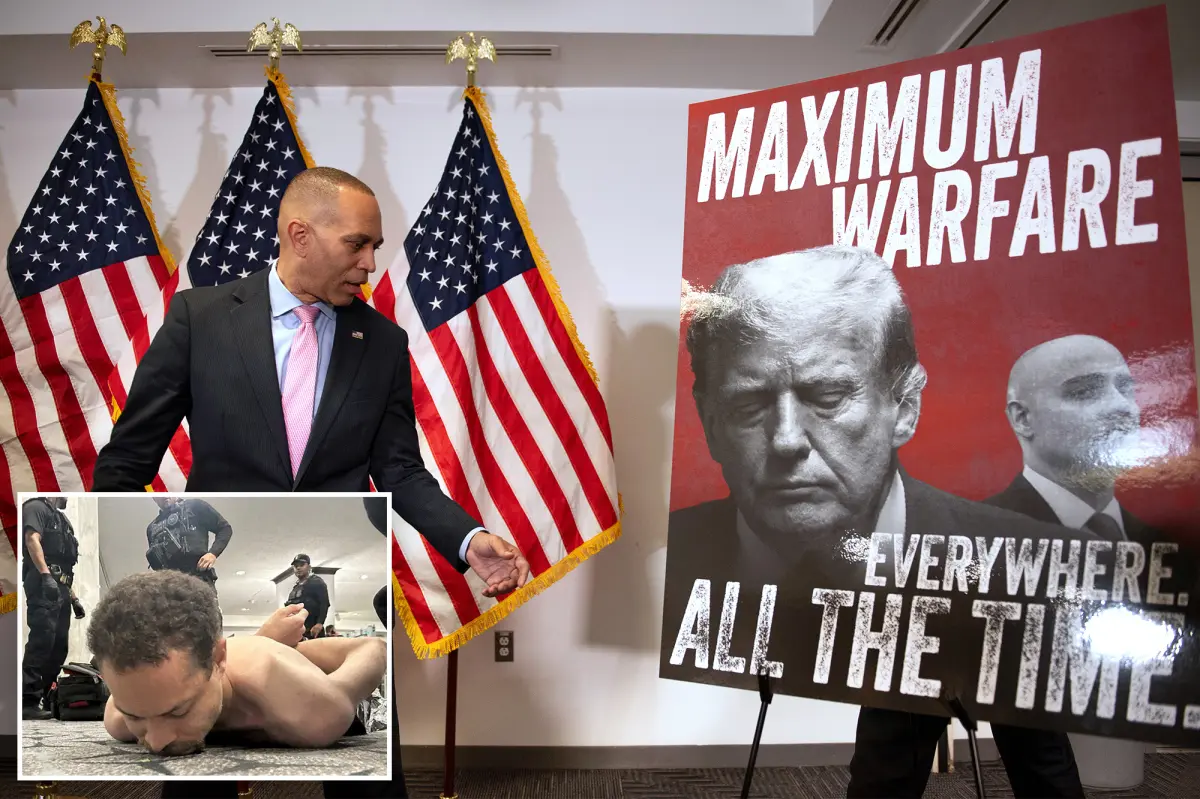 Trump calls for Hakeem Jeffries to be prosecuted for promoting violence with aggressive language.