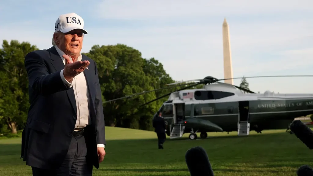 Trump considers adding a helipad to the White House lawn for Marine One.
