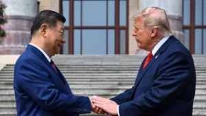 Trump expresses to Xi his vision of a great future together during their meeting in Beijing.