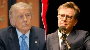 Trump marks Stephen Colbert's exit from CBS in a late-night post