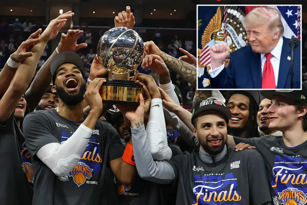 Trump may be present at the Knicks' NBA Finals game at Madison Square Garden.