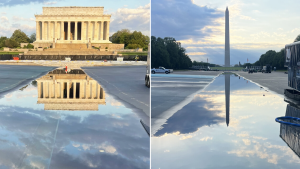 Trump posts test images of the Lincoln Memorial Reflecting Pool before July 4